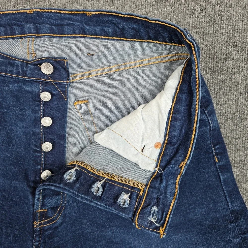 Levis 501‎ Jeans Men's 38x32(30) Straight Leg Dark Wash Stretch Denim Button Fly